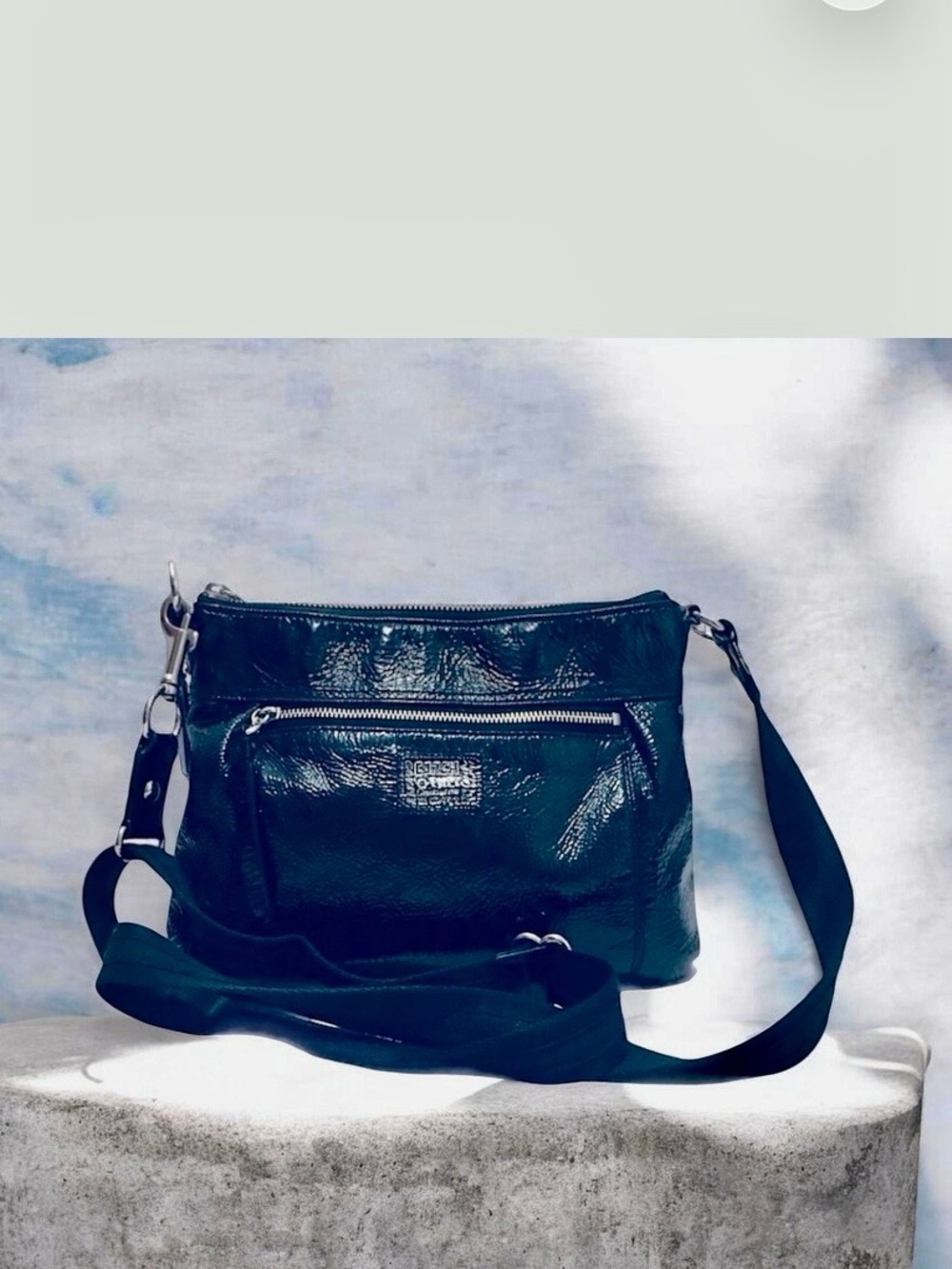 Coach Poppy Black Patent Crossbody Bag